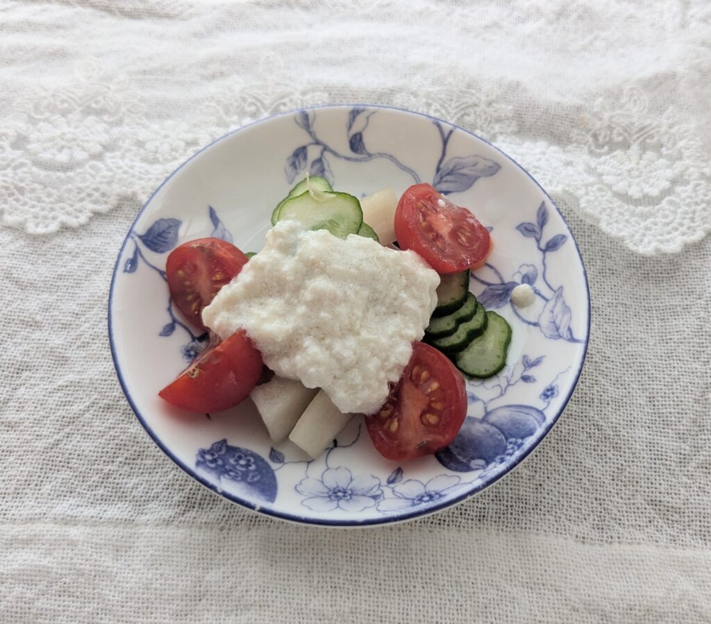 豆乳ヨーグルトと塩麹のドッレッシング