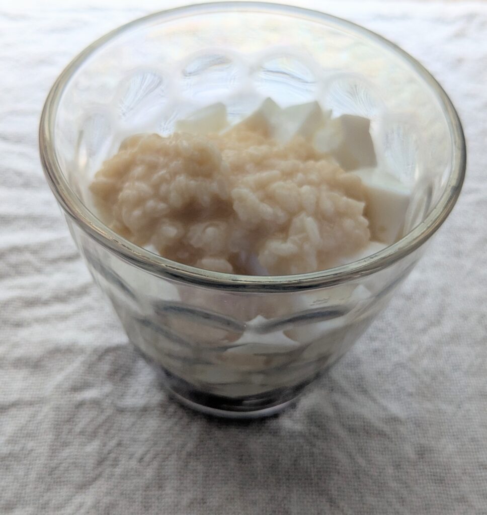 寒天ゼリーの甘味に